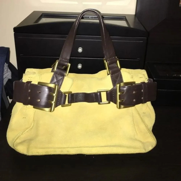 Dkny Handbags - LAST CHANCE DKNY vintage yellow suede purse